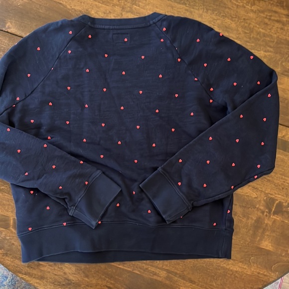 J.Crew Vintage Fleece Sweatshirt with Tiny Hearts Pattern - Picture 4 of 7